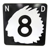 Lot# 6353 -  Highly prized 1950's North Dakota Highway 8 metal road sign.